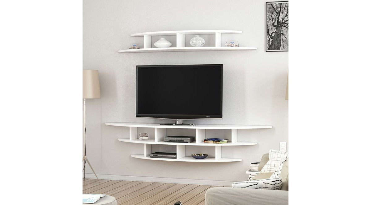 Ensemble meuble TV ALVINO 176 cm blanc - Décoration séjour