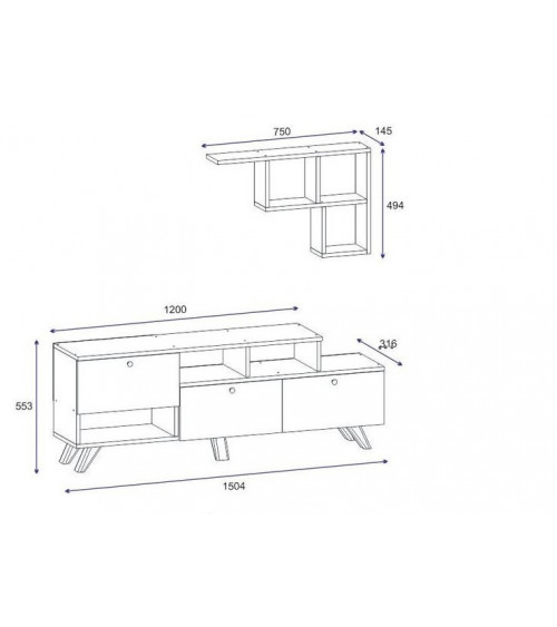 Ensemble meuble TV HAZAN 1