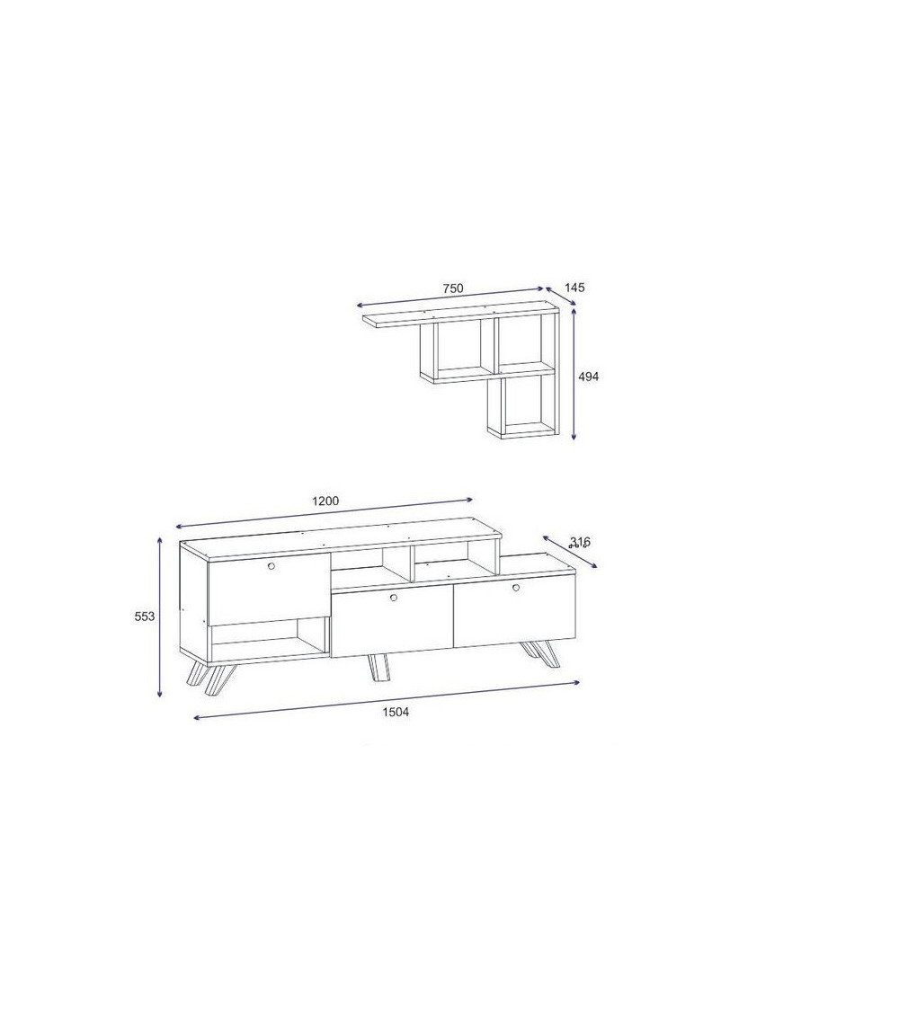 Ensemble meuble TV HAZAN 1 Ensemble meuble TV HAZAN 1