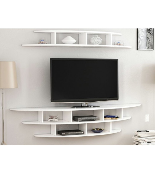 Salon de TV Completo 200cm Wengue y Blanco