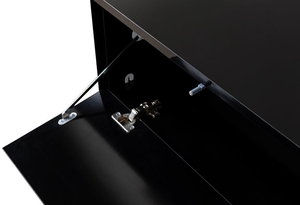 Tavolino basso porta TV e monitor in plexiglass nero lucido 10 mm