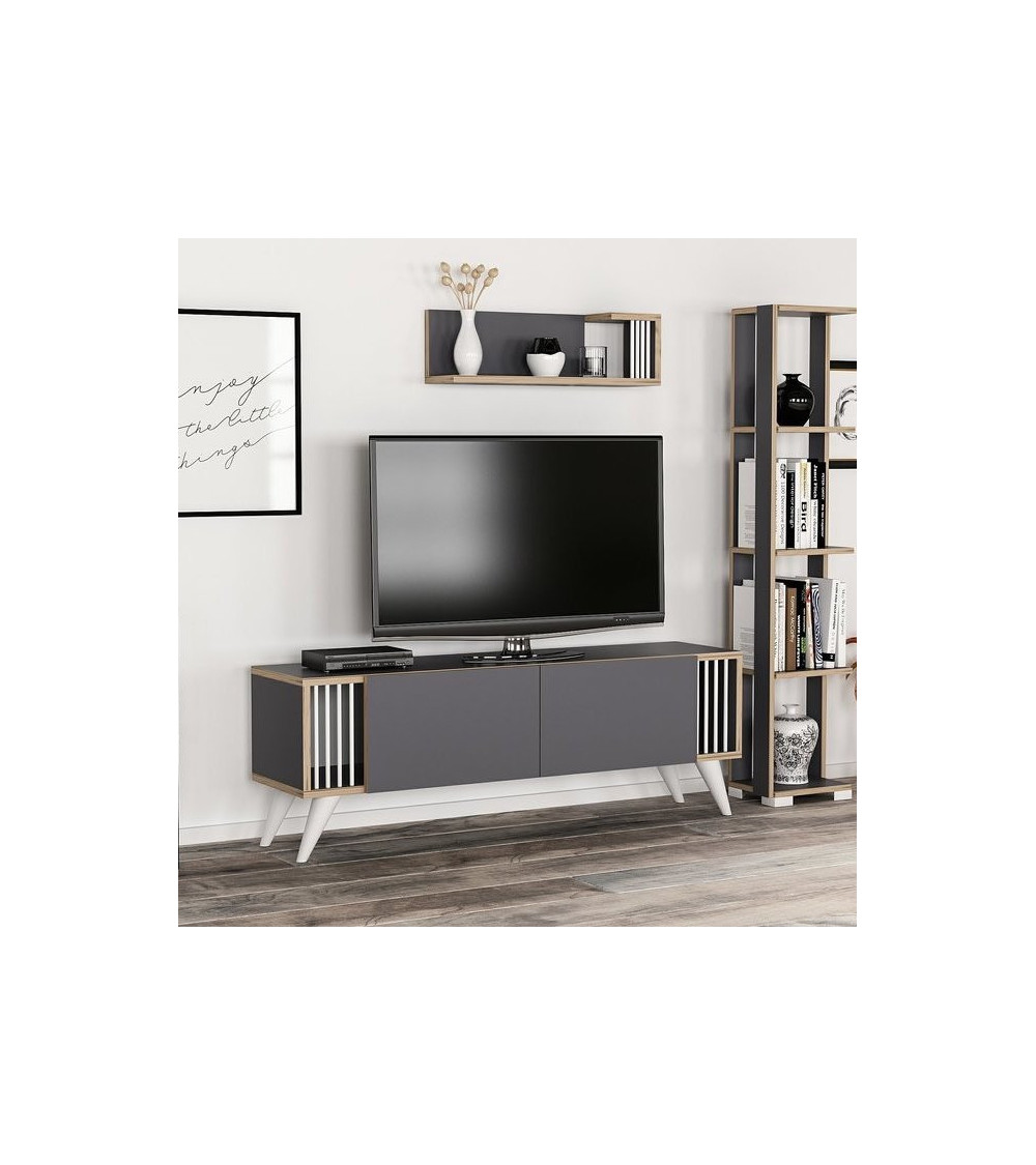 Ensemble meuble TV TESLI Anthracite