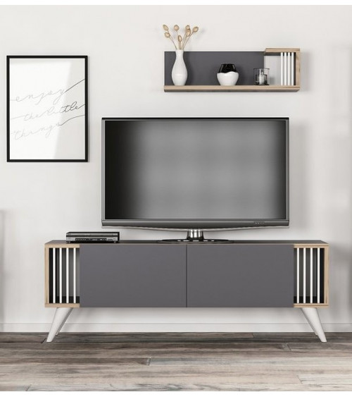 Ensemble meuble TV TESLI Anthracite