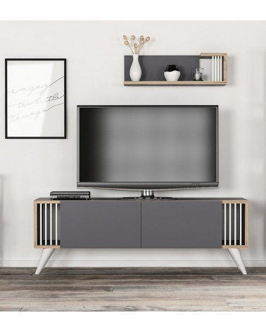 Ensemble meuble TV TESLI Anthracite