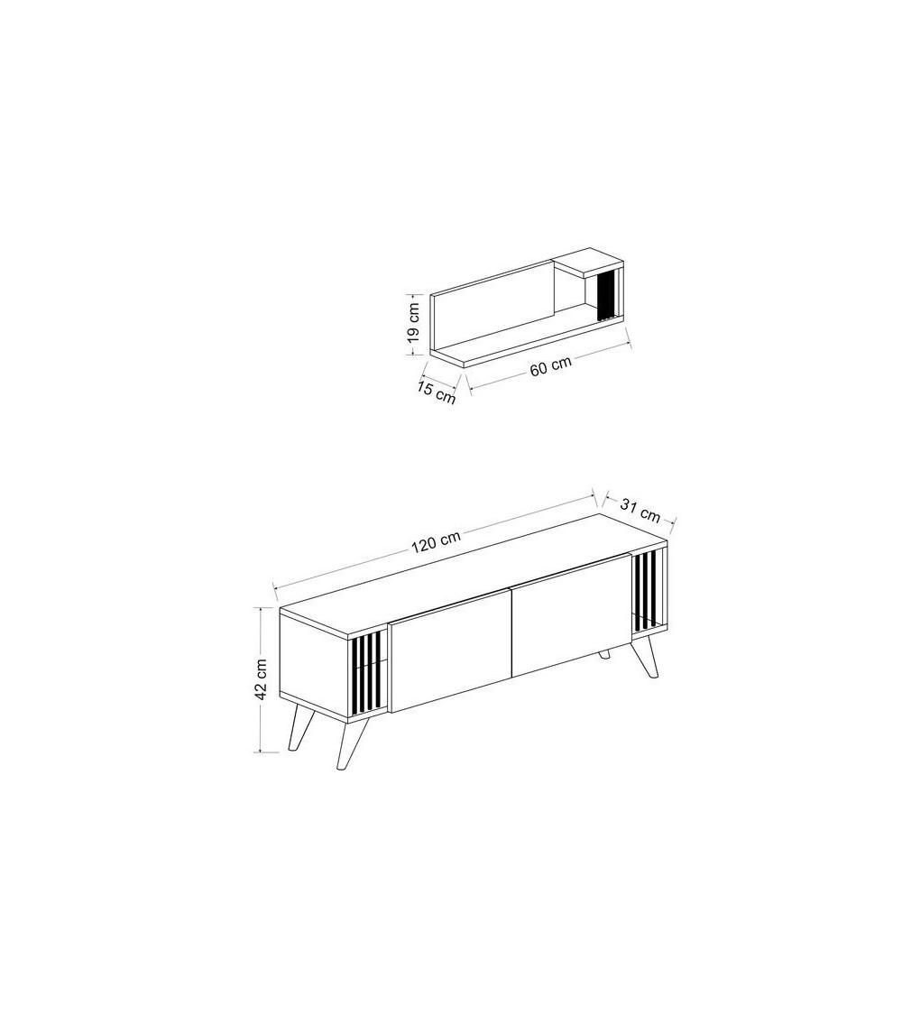 Ensemble meuble TV TESLI Anthracite Ensemble meuble TV TESLI Anthracite