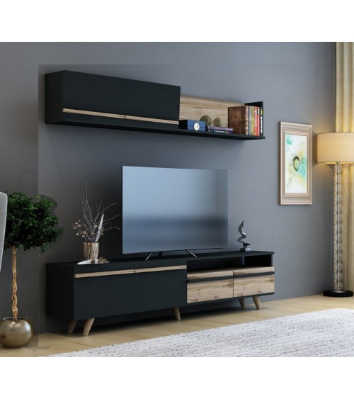 Ensemble meuble TV ALVINO 176 cm blanc - Décoration séjour
