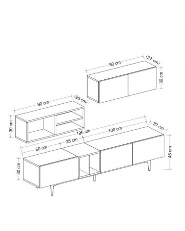 Ensemble meuble TV DIANY