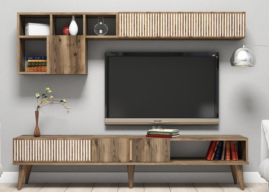 Mueble de TV de roble 180 cm - Mobiliario de almacenaje de salón