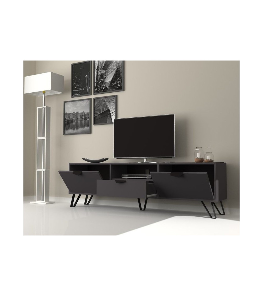 Vladon Mueble TV Lima V2, Mueble Televisor con 2 Puertas abatibles