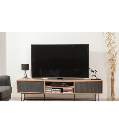 Meuble TV SILVA 180 CM Gris