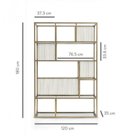 Bibliothèque LOLA Laiton 120 CM