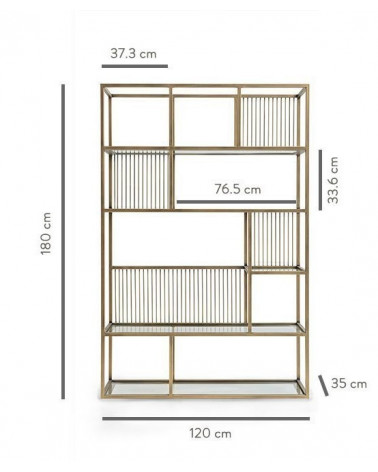 Bibliothèque LOLA Laiton 120 CM