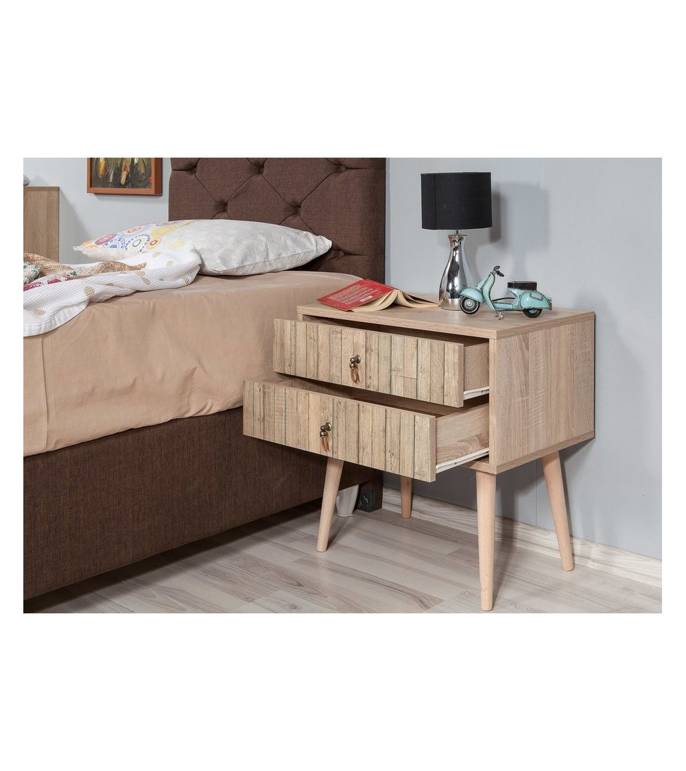 Lot de 2 chevets DESMOLINIA béton Lot de 2 chevets DESMOLINIA béton