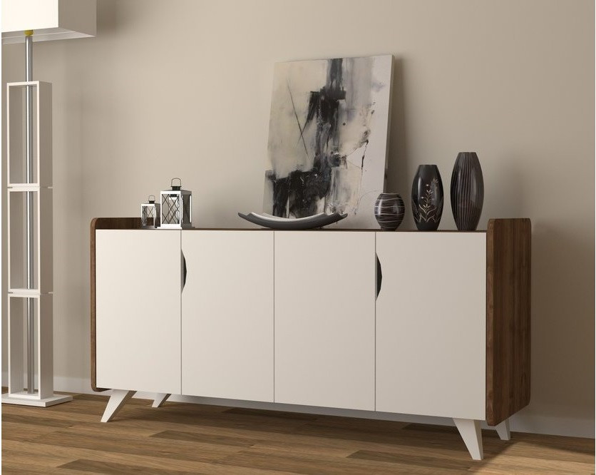 Arco Kommode mueble cómoda aparador salón 2 puertas 4 cajones blanco