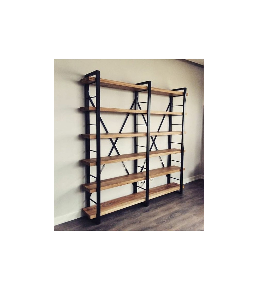 Estantería pequeña para libros: estantería de madera de 3 niveles,  estantería industrial con protección de bordes, estantes estrechos de  metal