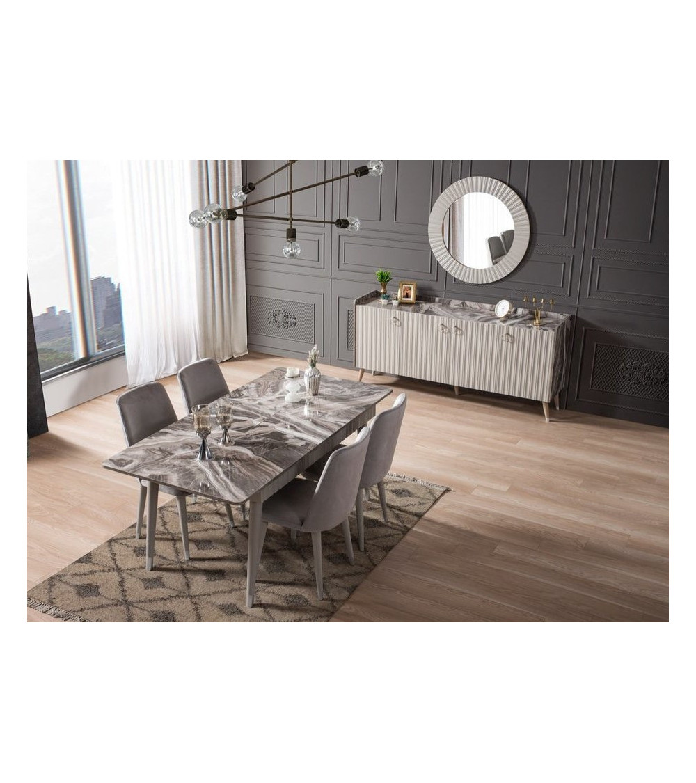 Comedor completo LAURA Gris Comedor completo LAURA Gris