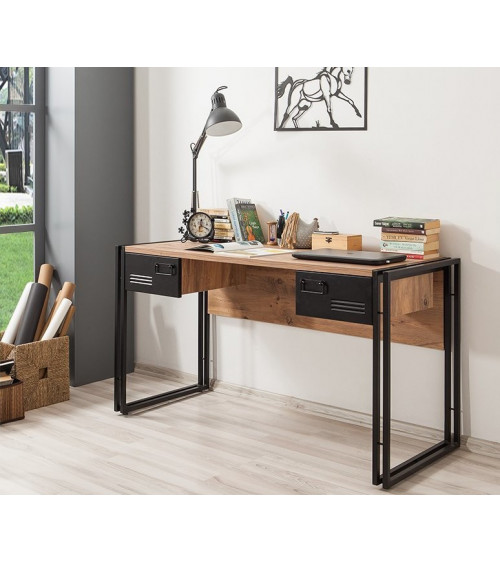 Console Extensible En Bureau Blanc Arctique/chêne Linia - Table