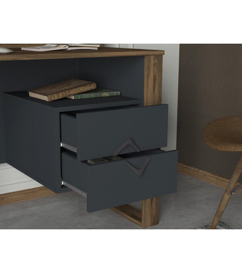 Bureau BOOMERANG Noyer - anthracite