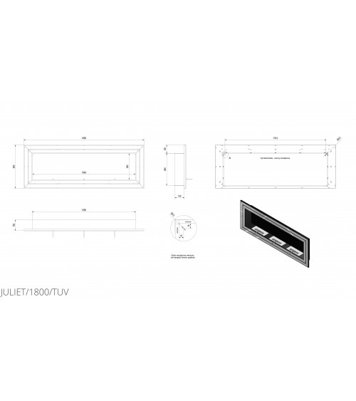 Caminetto a bioetanolo JULIET 180 cm