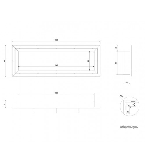 Caminetto a bioetanolo JULIET 180 cm