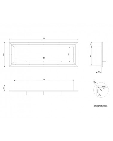 Caminetto a bioetanolo JULIET 180 cm