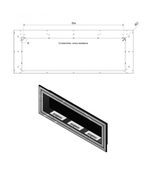 Caminetto a bioetanolo JULIET 180 cm