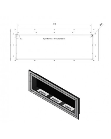 Caminetto a bioetanolo JULIET 180 cm