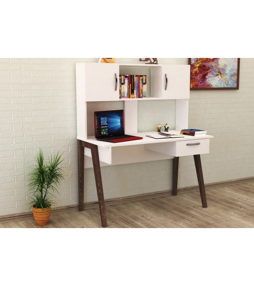 Bureau KALENDER 120 CM Blanc - noyer