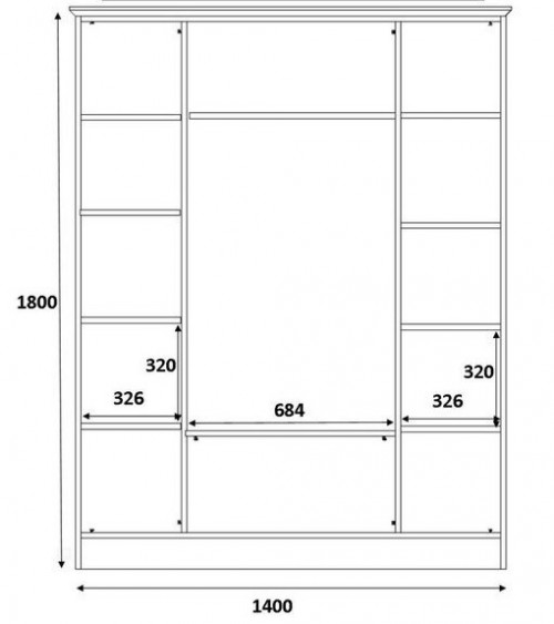 Armoire GOLD COUNTRY blanc 140x52x180 cm
