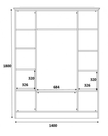 Armoire GOLD COUNTRY 140 x 52 x 180 CM