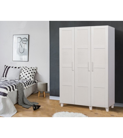 Armoire dressing semi-fermé blanc chêne H.200 x l.160 x P.45 cm Home