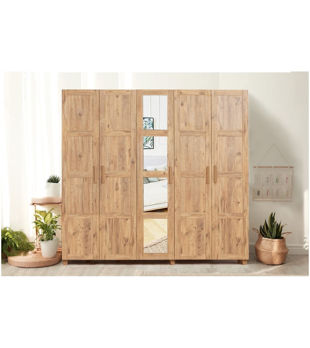 Armoire VICTORIA 220 x 50 x 201 CM, meuble de rangement
