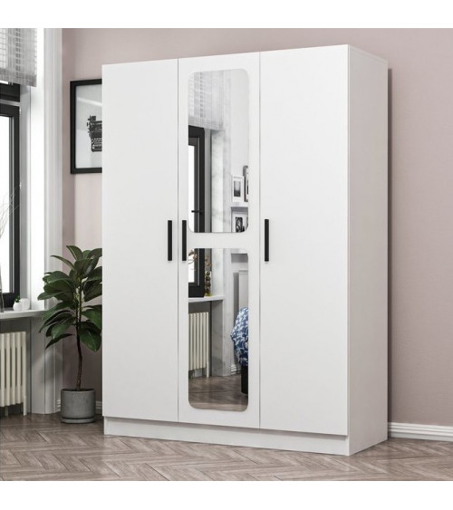 Armoire KALE BLANC MIROIR 135 x 52 x 190 CM