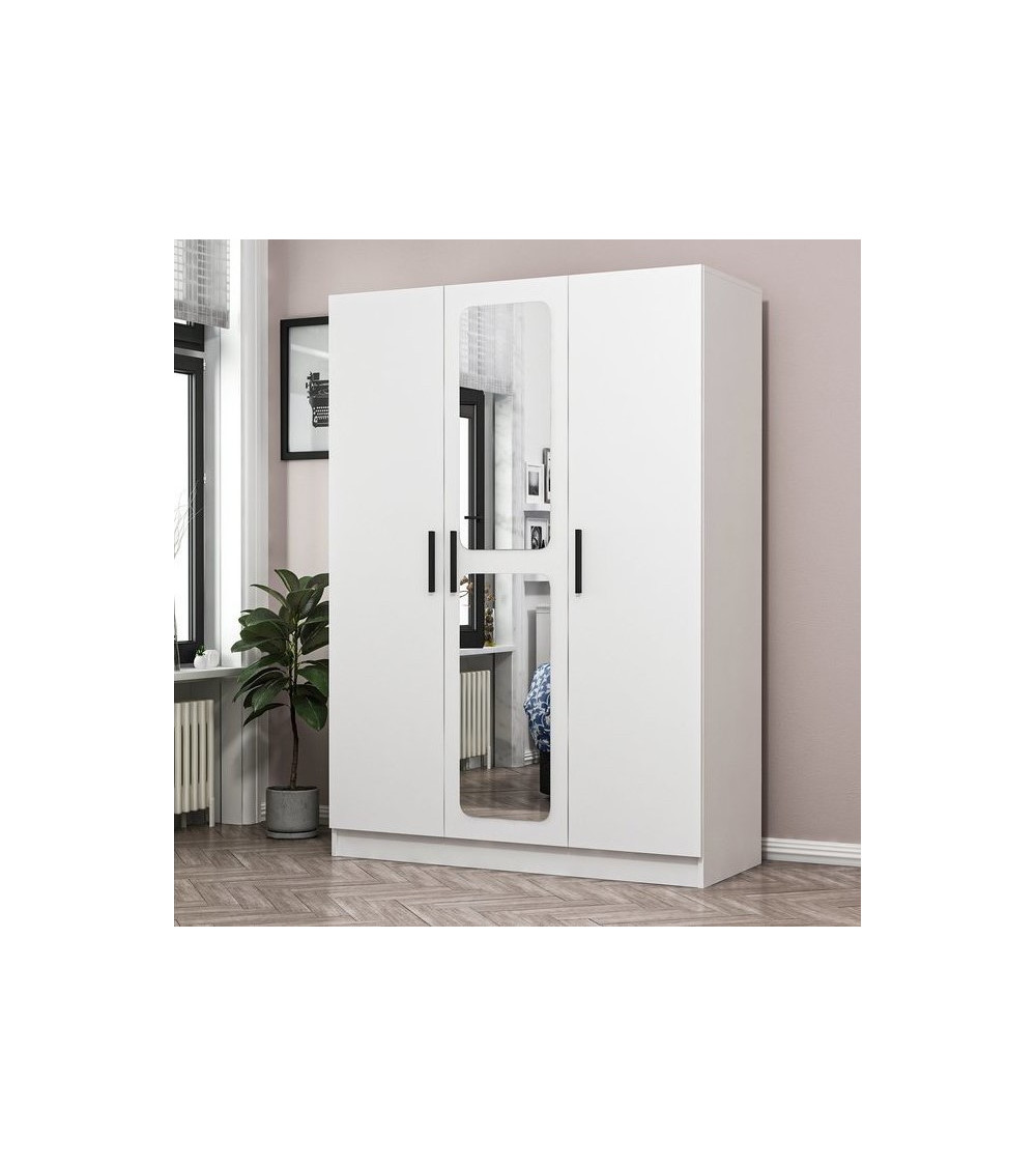 Armoire KALE BLANC MIROIR 135 x 52 x 190 CM