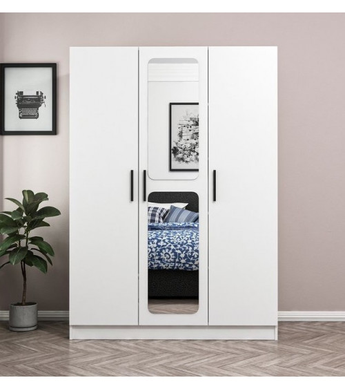 Armoire KALE BLANC MIROIR 135 x 52 x 190 CM