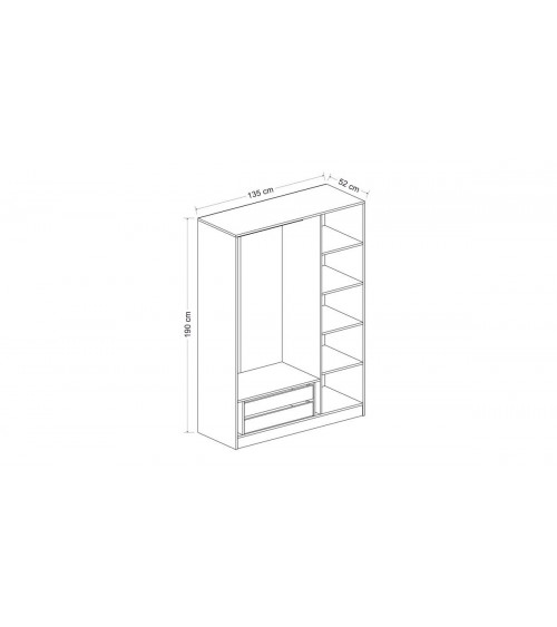 Gabinete luz ébano roble 206 x 210 x 64 cm