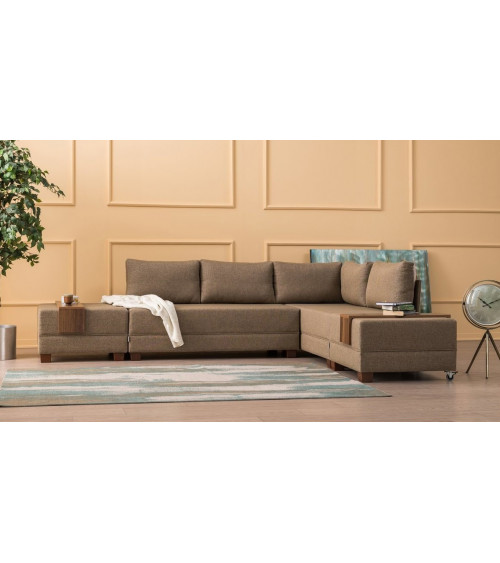 Divano trasformabile angolare grigio Modena 297 x 210 cm