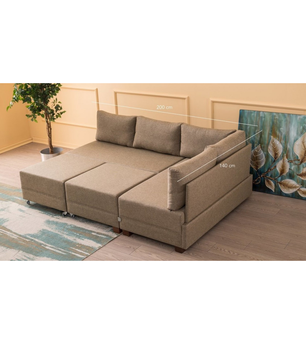 Canapé d'angle reversible convertible Fly 280 x 210 CM