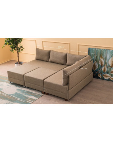 Canapé d'angle reversible convertible Fly 280 x 210 CM