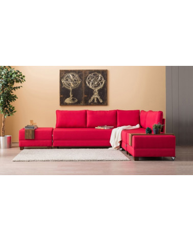 Divano trasformabile angolare grigio Modena 297 x 210 cm