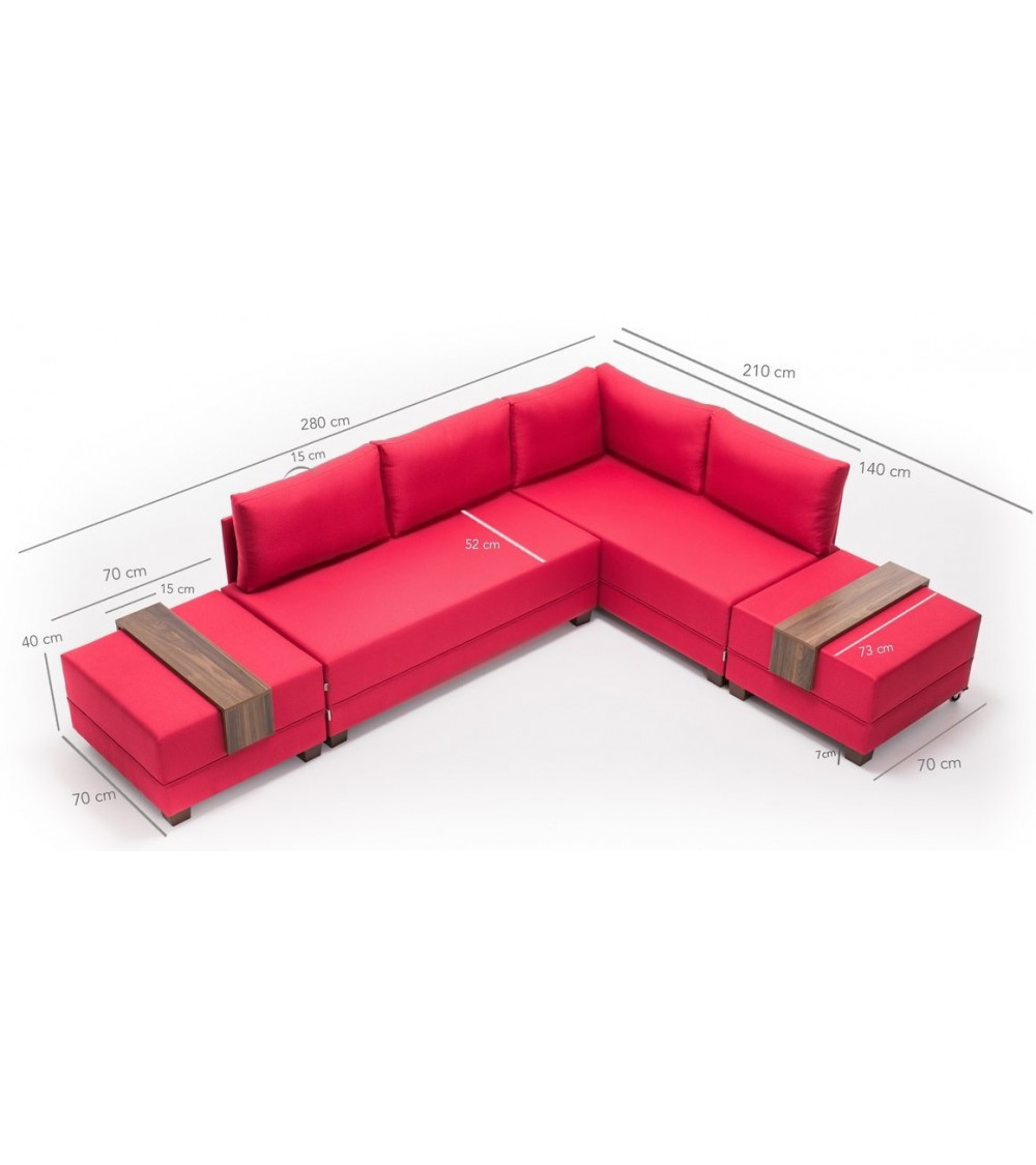 Canapé d'angle reversible convertible Fly 280 x 210 CM