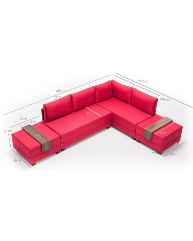 Canapé d'angle reversible convertible Fly 280 x 210 CM