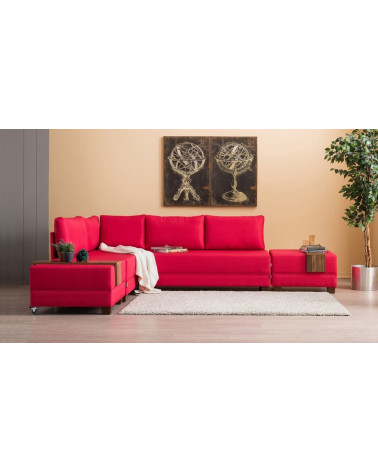 Divano trasformabile angolare grigio Modena 297 x 210 cm