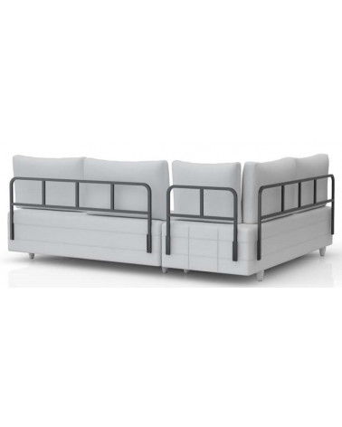 Sofá de la esquina convertible gris de Módena 297 x 210 cm