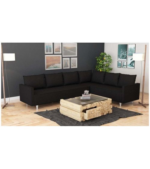 Divano trasformabile angolare grigio Modena 297 x 210 cm