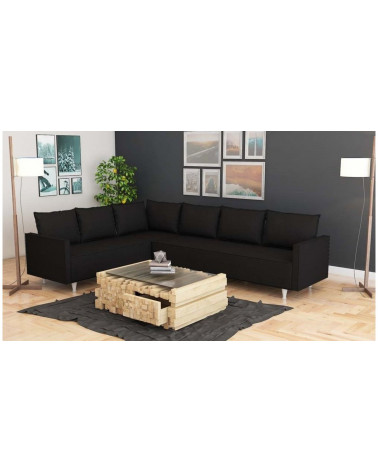 Sofá de la esquina convertible gris de Módena 297 x 210 cm