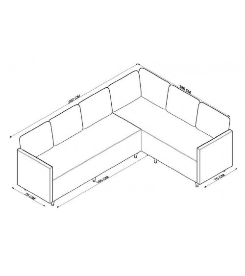Divano trasformabile angolare grigio Modena 297 x 210 cm