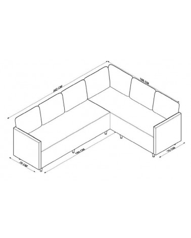 Divano trasformabile angolare grigio Modena 297 x 210 cm