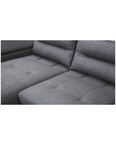 Sofá de la esquina convertible gris de Módena 297 x 210 cm