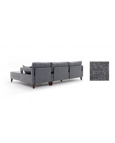 Sofá de la esquina convertible gris de Módena 297 x 210 cm